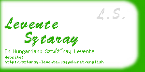 levente sztaray business card